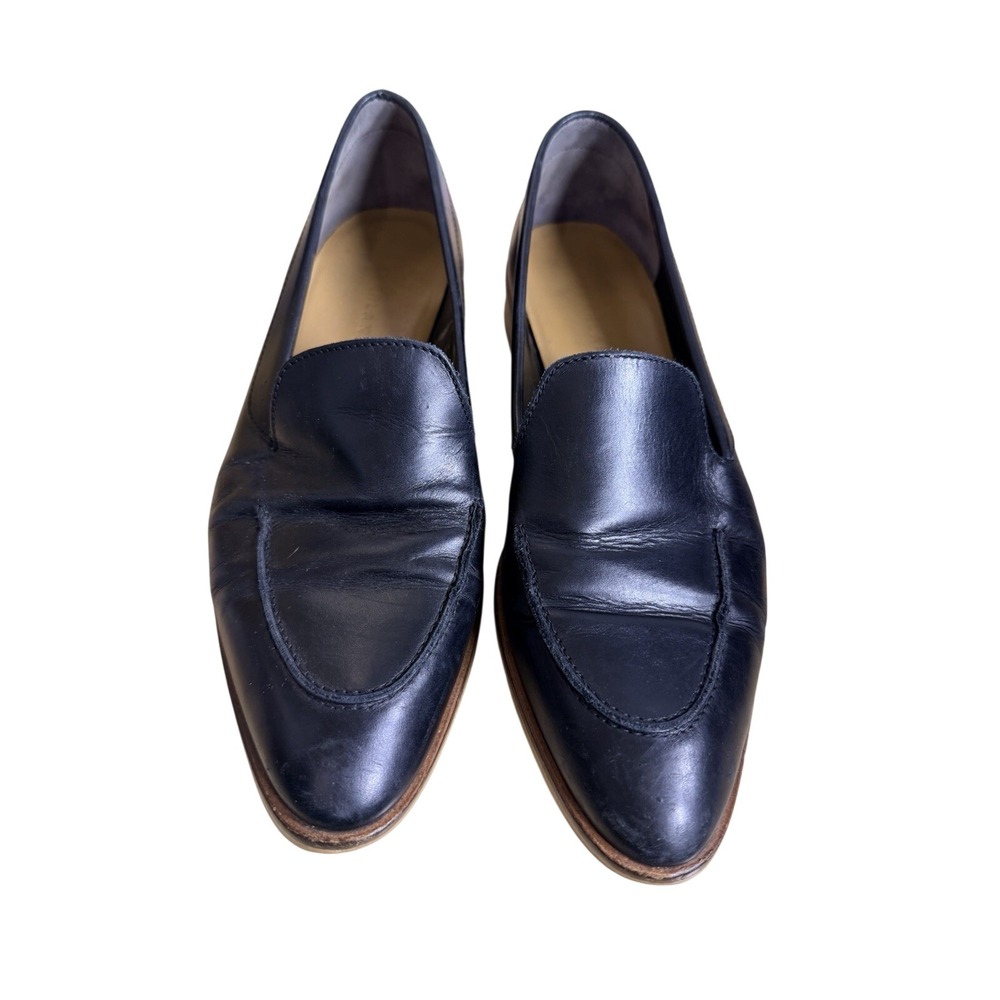 Everlane Womens The Modern Loafers Black Leather Pointed Toe Slip On 7.5